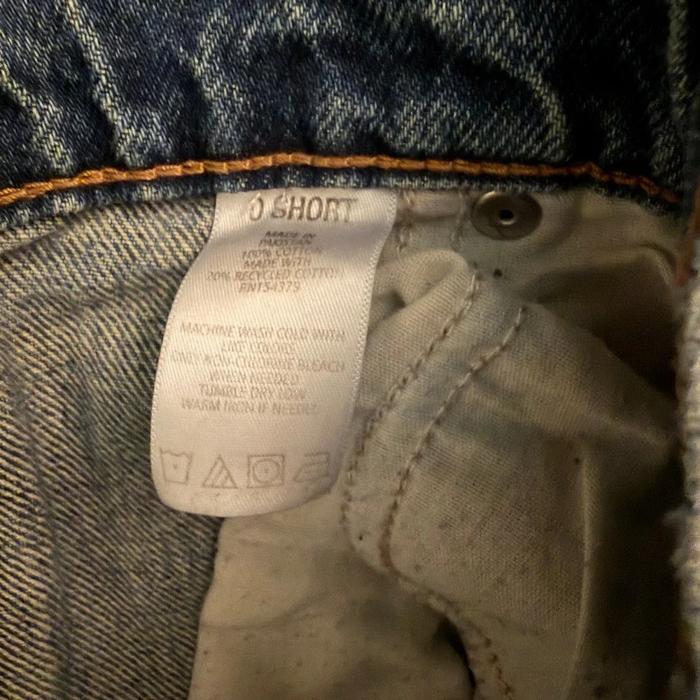Aeropostale Baggy Barrel Jeans Womens 0 Short Blue Good High Rise Wide Leg Denim